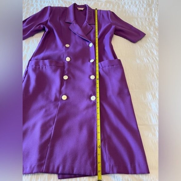 V.I.Petites Vintage Double Breasted Purple Midi Dress Retro 80 S 90 S Canada - Picture 13 of 13